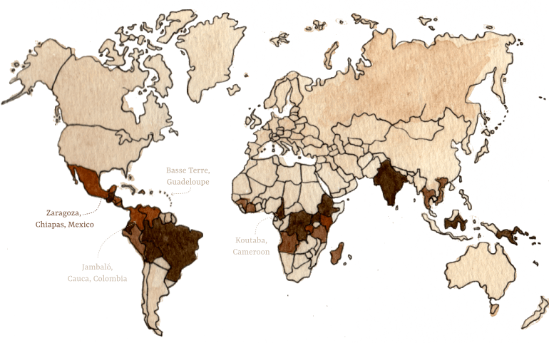 Map travels Mexico